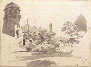 William Hodges A View of the Cuttera built by Jaffer Cawn at Muxadavad oil painting